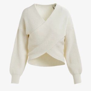 Elegant Cream Wrap Sweater